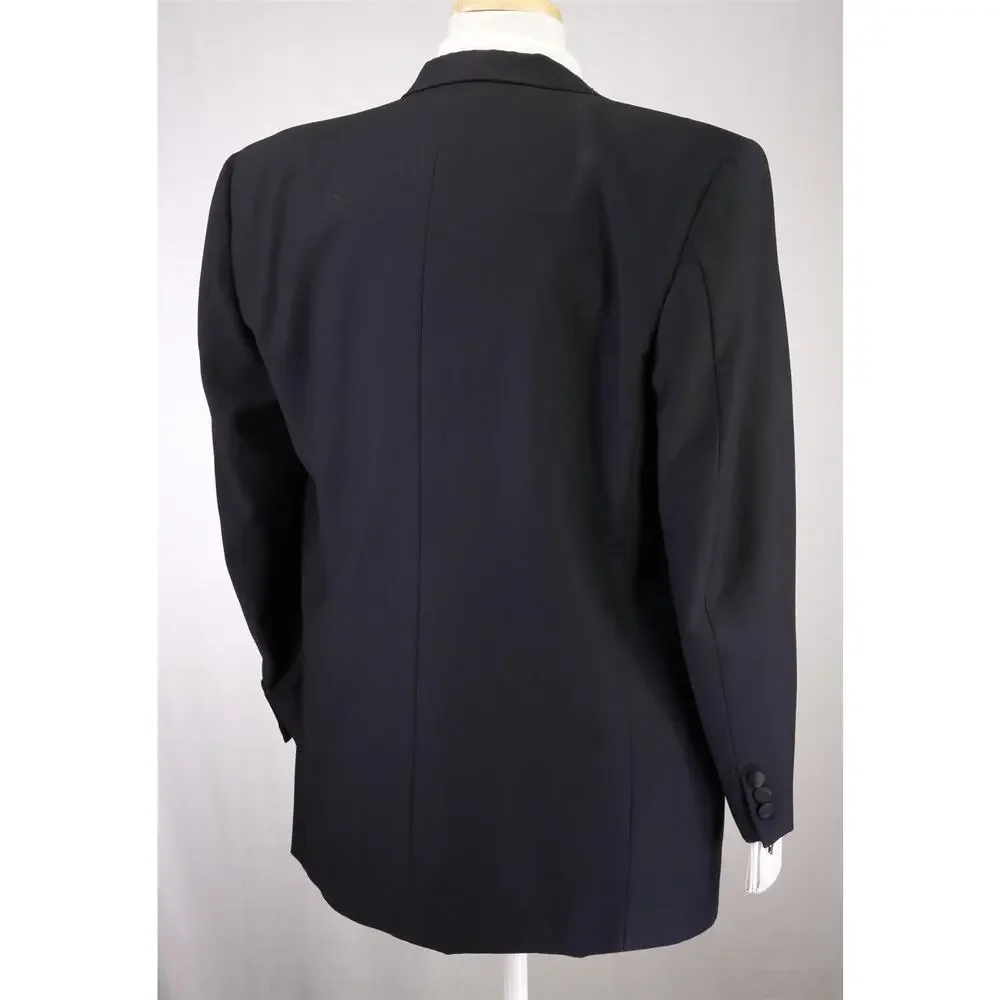 Lubiam Black Double Breasted Tuxedo Formal Wedding Blazer Jacket 42S